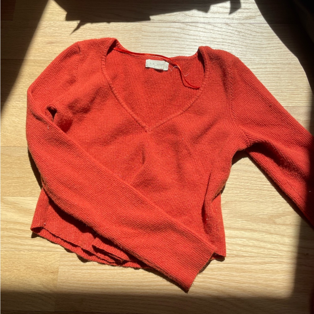Pacsun LA Hearts knit orange long sleeve top
